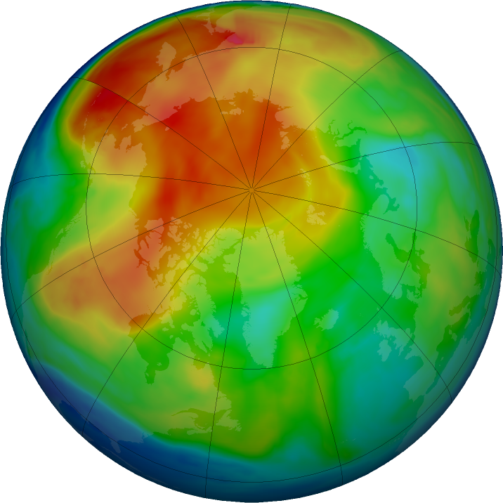 Arctic ozone map for 30 December 2018